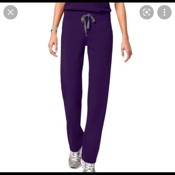 Figs Dark Purple Eggplant Livingston Scrub Pants - Picture 1 of 4